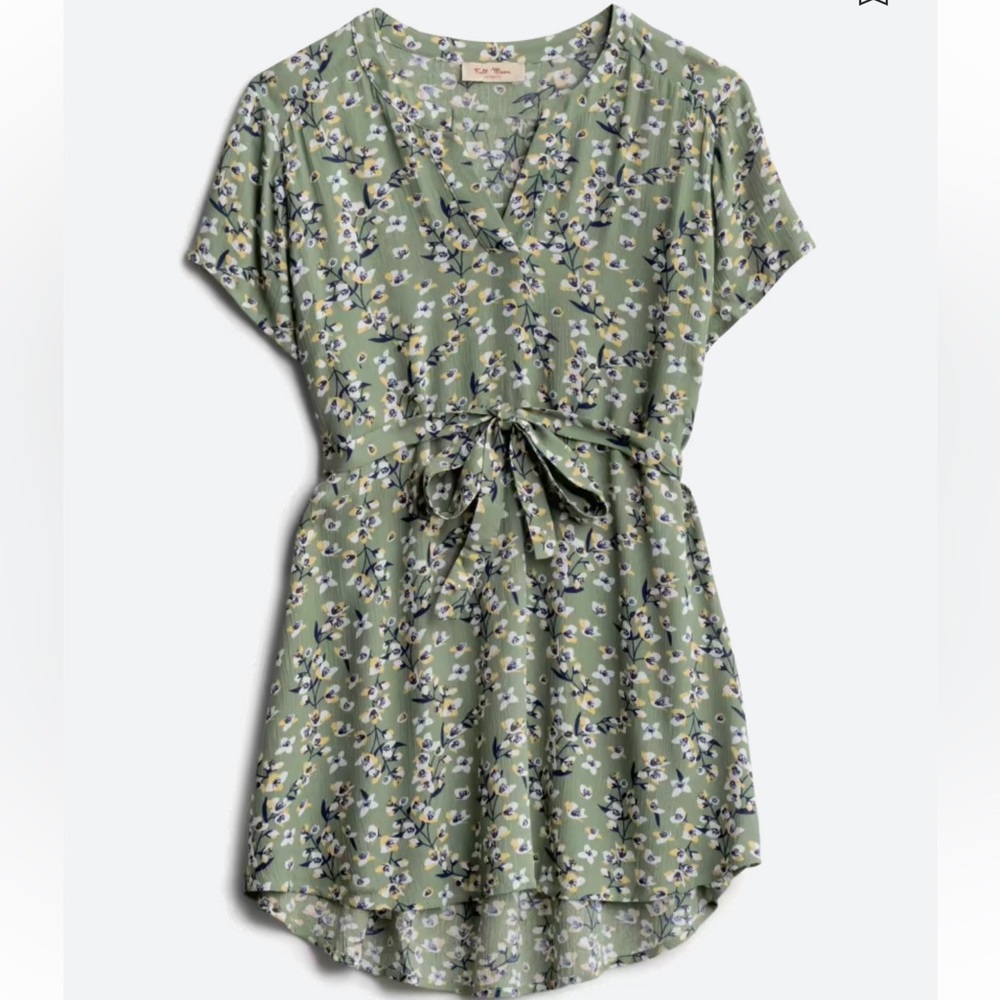 Segura Rayon Gauze Tie Waist Maternity Blouse